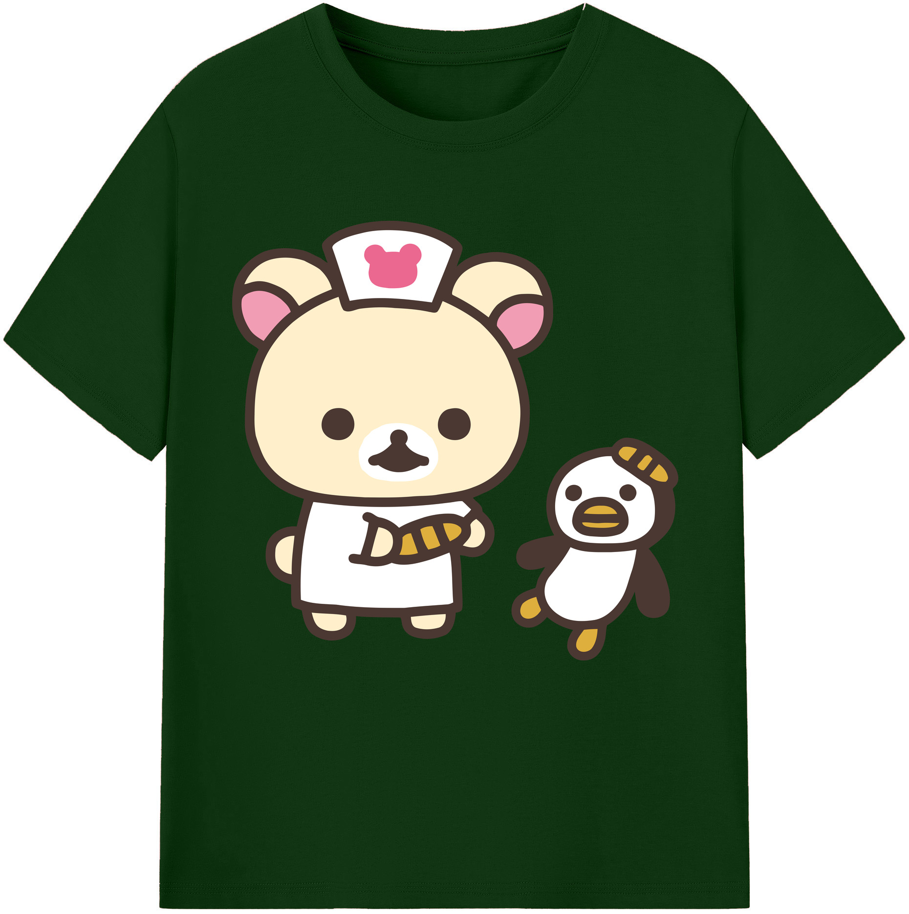 （画像用） リラックマ リラックマ キイロイトリ Rilakkuma Korilakkuma Kiiroitori 綿100％半袖Tシャツ（フロントプリント）